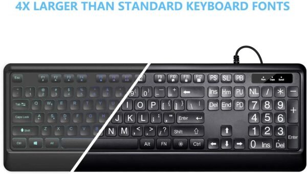 Large Print Backlit Keyboard - Image 5