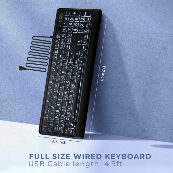 Large Print Backlit Keyboard - Image 3